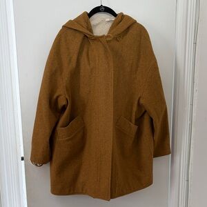 Brown Wool Hooded Coat